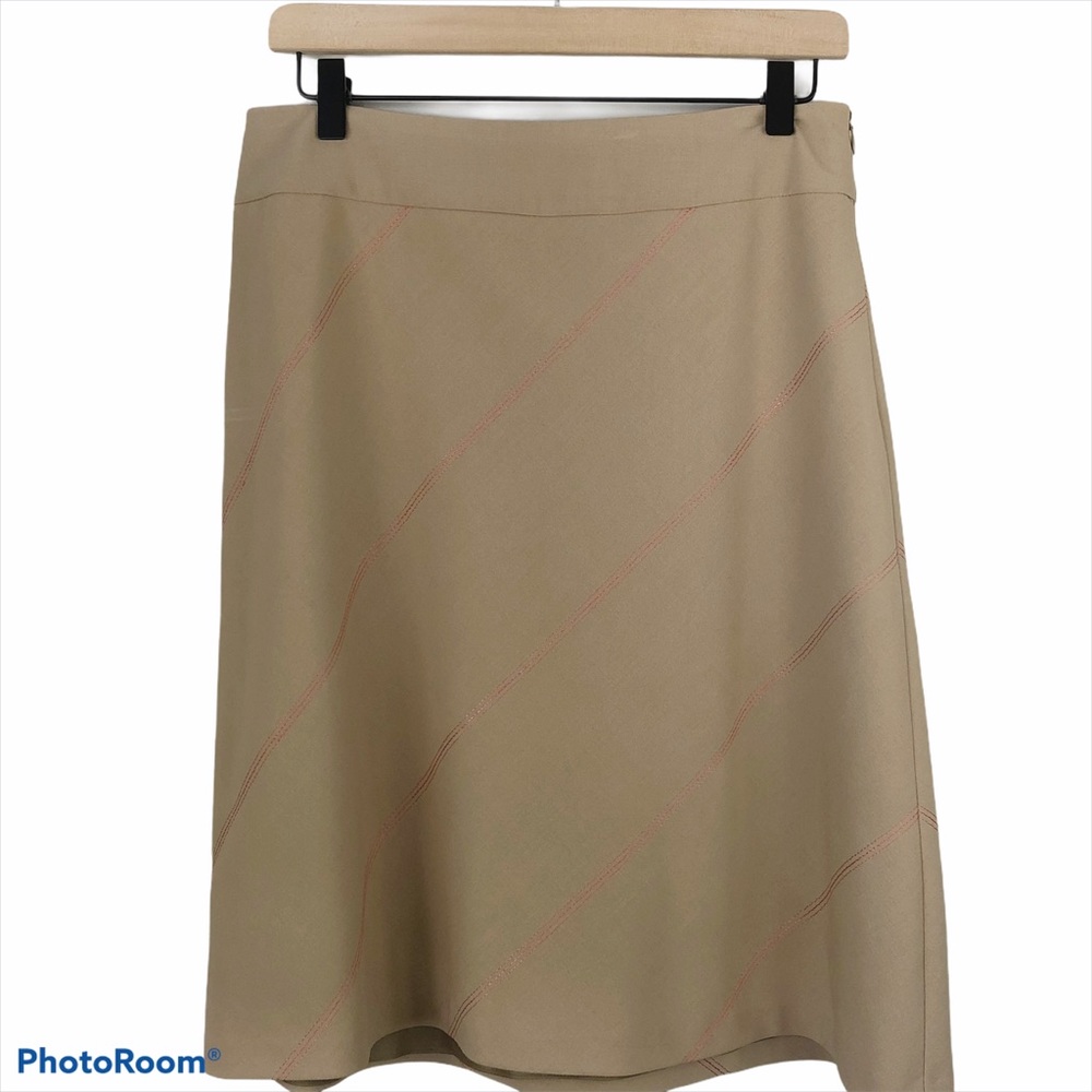 Ann Taylor A-Line Skirt Tan Coral Lined Size 6